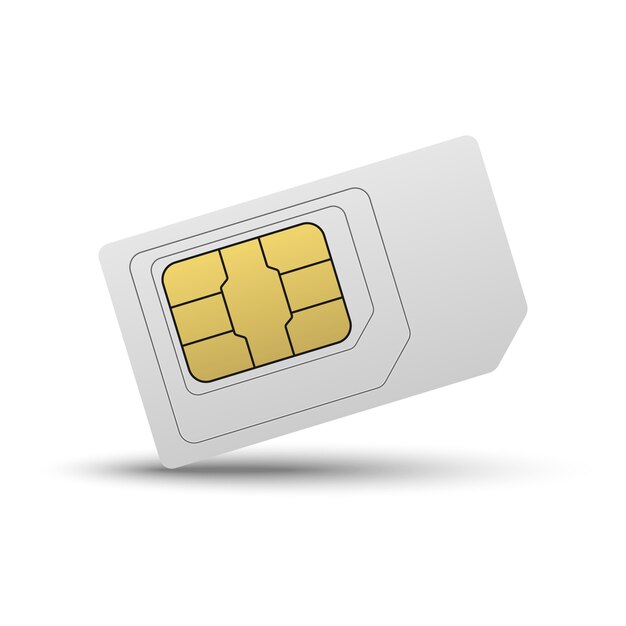 Sim card on white background. | Premium Vector