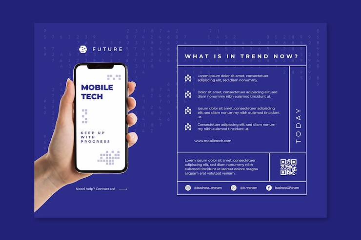 Free Vector mobile tech banner template