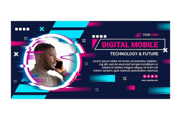 Vettore gratuito banner di tecnologia mobile