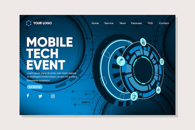 Mobile tech landing page template