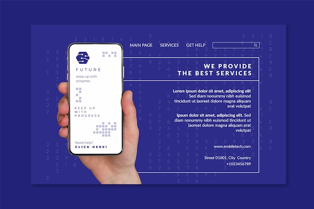 Mobile tech landing page template