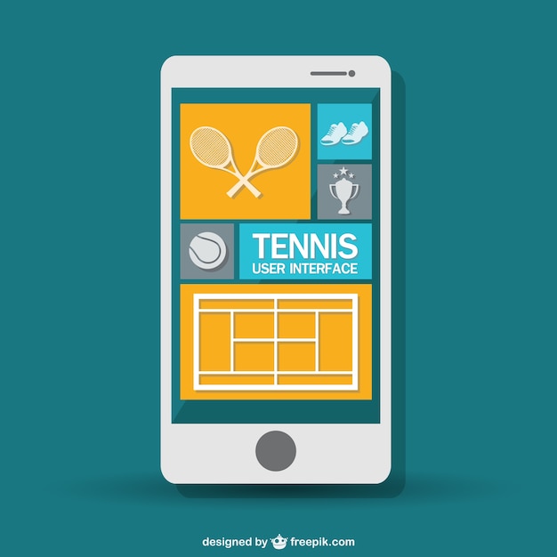 Free vector mobile tennis game vector