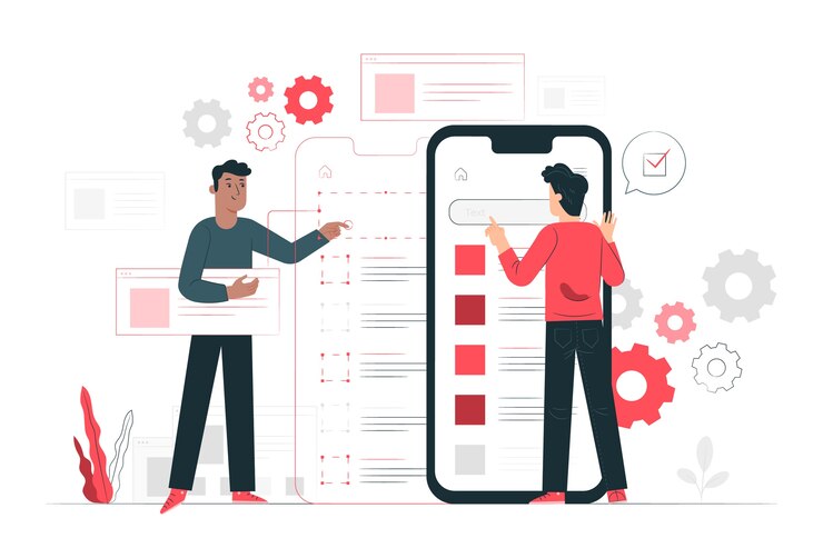 Free Vector mobile testing concept illustration