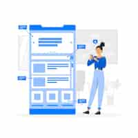 Free vector mobile ux concept illustration