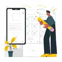 Vettore gratuito illustrazione del concetto di ux mobile