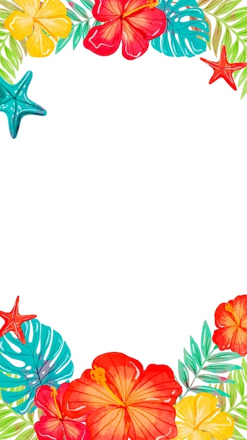 Free vector mobile wallpaper with tropical flowers