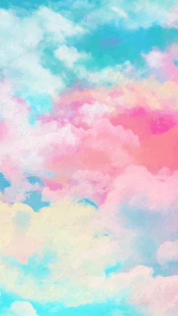 Mobile wallpaper with watercolor sky