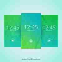 Vettore gratuito sfondi mobili in toni verdi