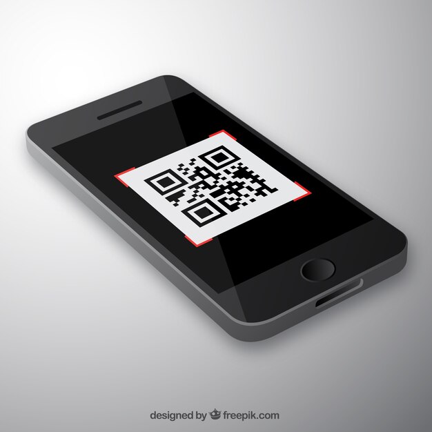 Мобильный с QR-кодом изображения