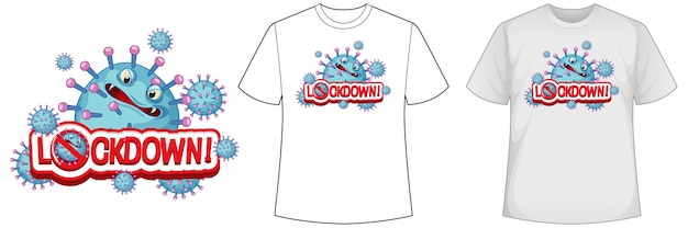 Mock up shirt with coronavirus icon