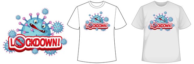 코로나 바이러스 아이콘이있는 셔츠 모의