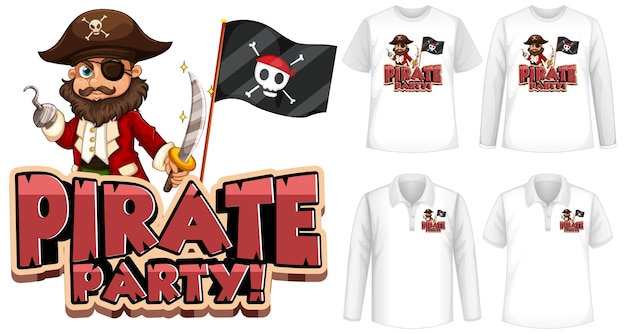 Mock up shirt with pirate party icon