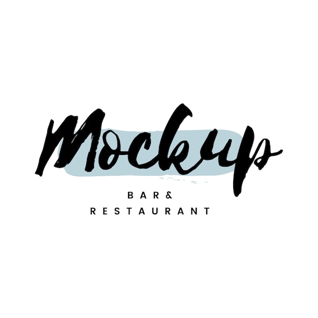 モックアップバーとレストランのロゴ