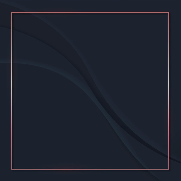 Mockup frame on black abstract wavy background