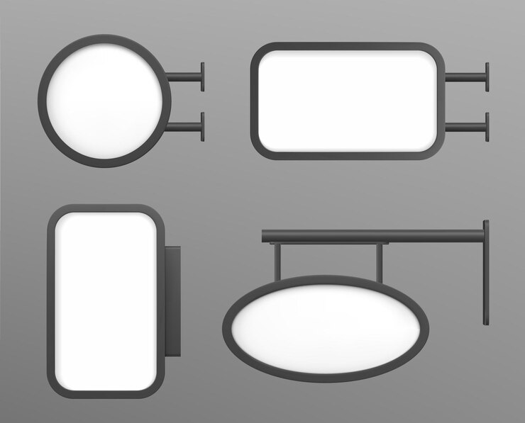 Free Vector mockup of signboard attached to wall
