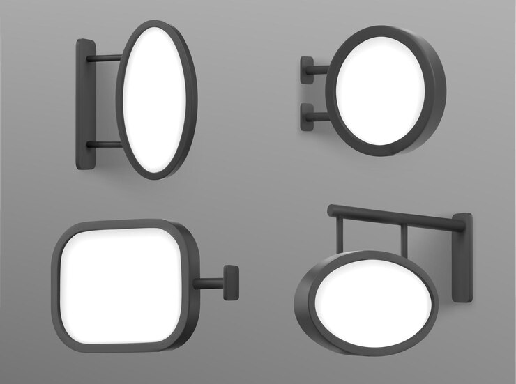 Free Vector mockup of signboard attached to wall
