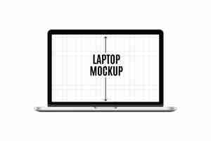 Free vector mockup of a silver laptop in front view