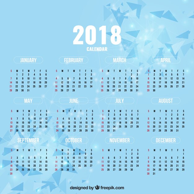 Modern 2018 calendar