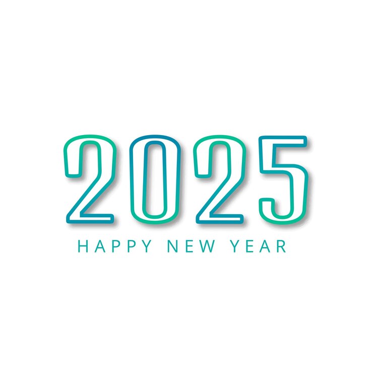 Free Vector modern 2025 new year event greeting card design