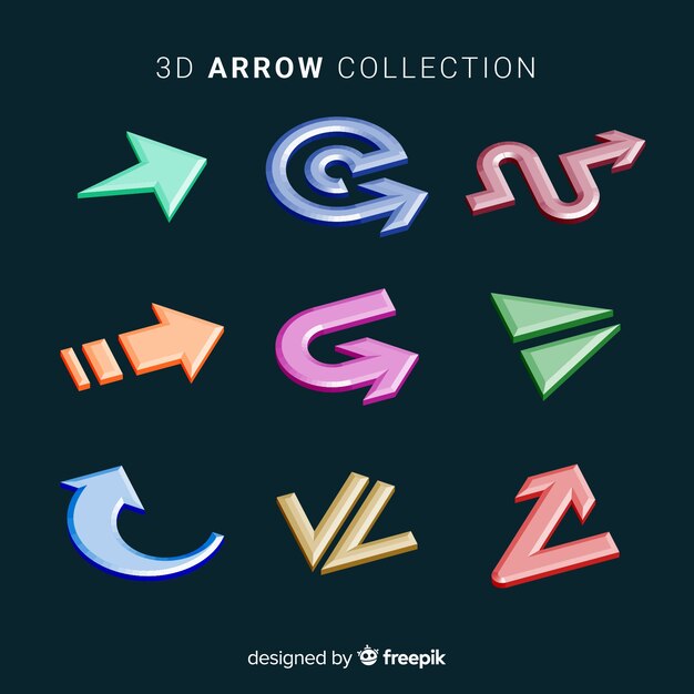 Modern 3d arrow collection