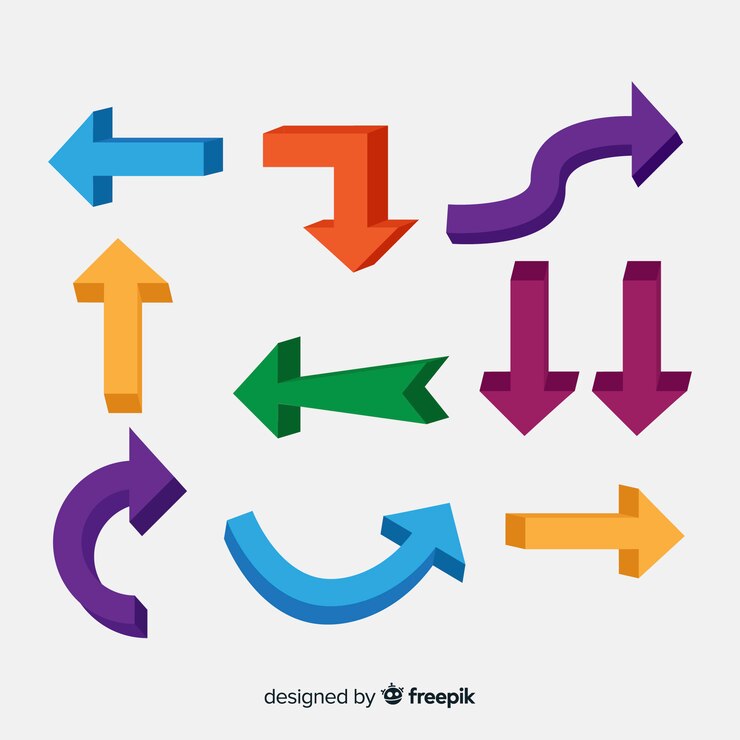 Free Vector modern 3d arrow collection