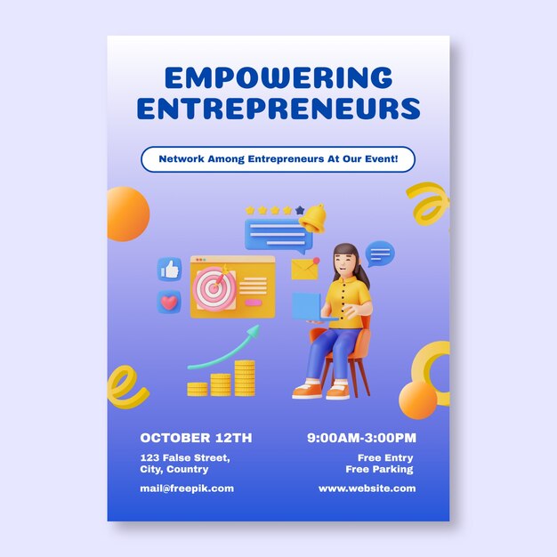 Modern 3d business flyer template