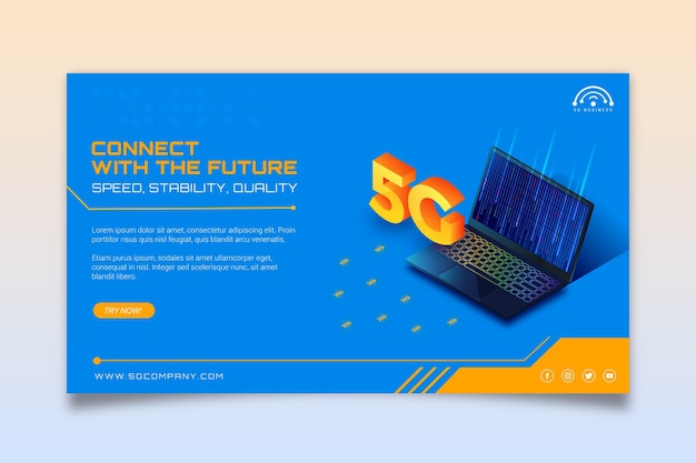 無料ベクター モダンな5gバナーテンプレート
