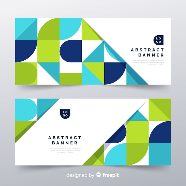 Free vector modern abstract banners with flat design