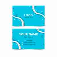 Free vector modern abstract blue business card template