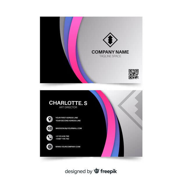 Modern abstract business card with logo