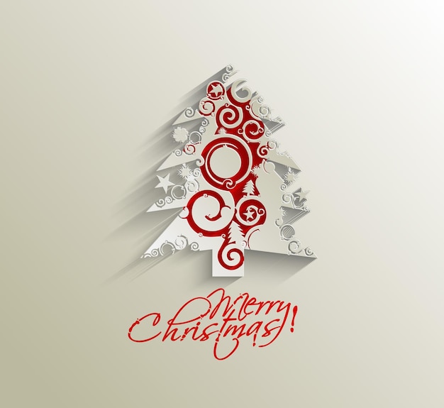 Modern Abstract Christmas Tree Background, Vector illustration.