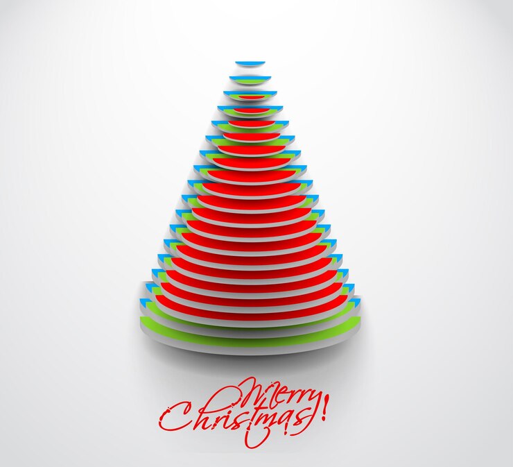 Free Vector modern abstract christmas tree background, vector illustration.