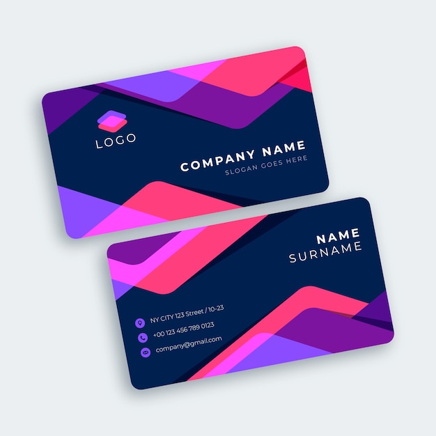 Free vector modern abstract colourful business card template