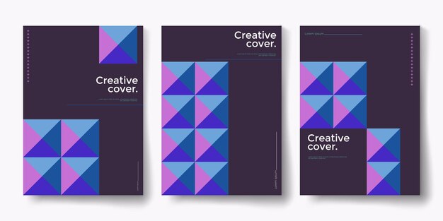 Modern abstract covers set minimal covers design Colorful geometric background vector illustration