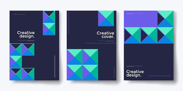 Free vector modern abstract covers set minimal covers design colorful geometric background vector illustration