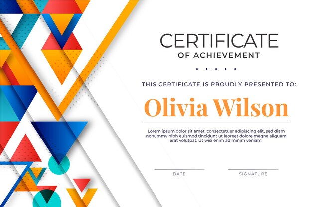 Modern abstract design of certificate template