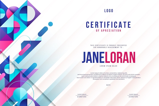 Modern abstract design of certificate template