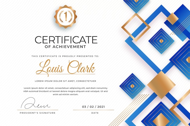 Modern abstract design of certificate template