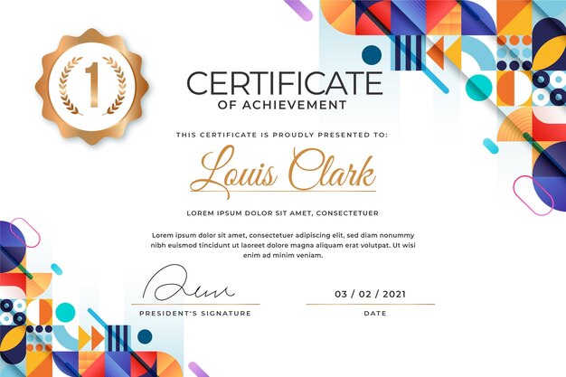 Modern abstract design of certificate template