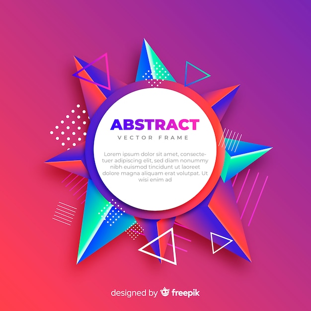 Free vector modern abstract frame with geometric style