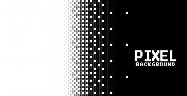 Free vector modern abstract pixels background in black and white