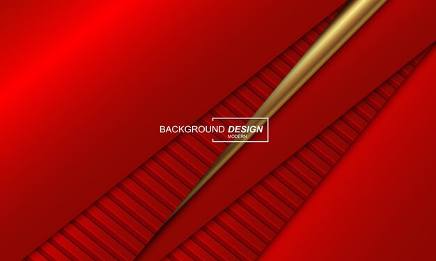 Modern abstract red and golden lines luxury background