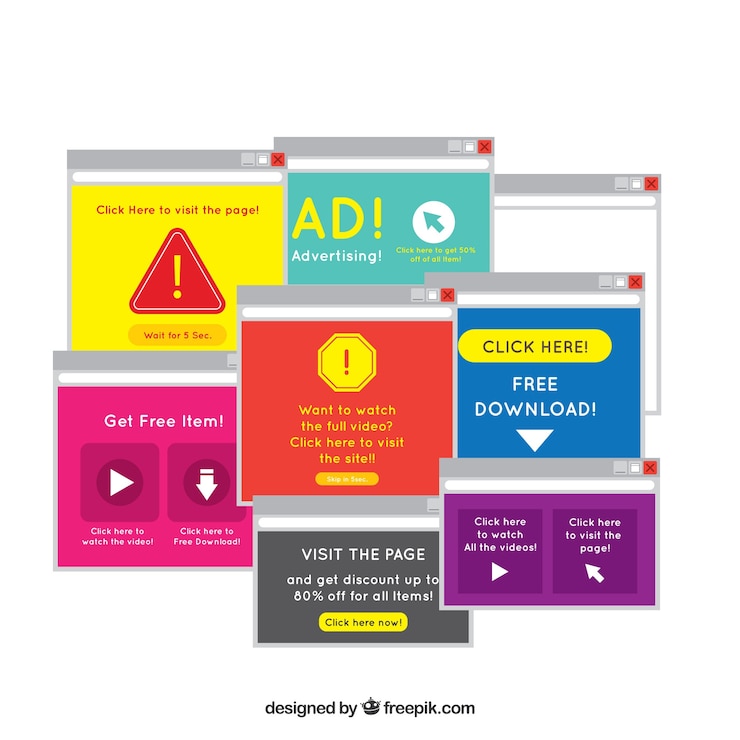 Free Vector modern ad block concept with flat design