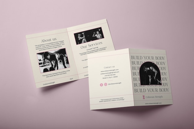 modern aesthetic gym bifold brochure template