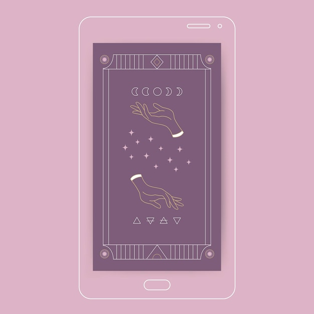 Modern aesthetic witch illustration mobile wallpaper