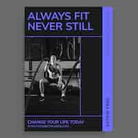 Free vector modern always fit never still personal trainer poster