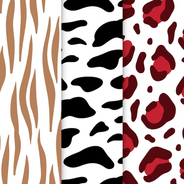 Free vector modern animal print pattern collection