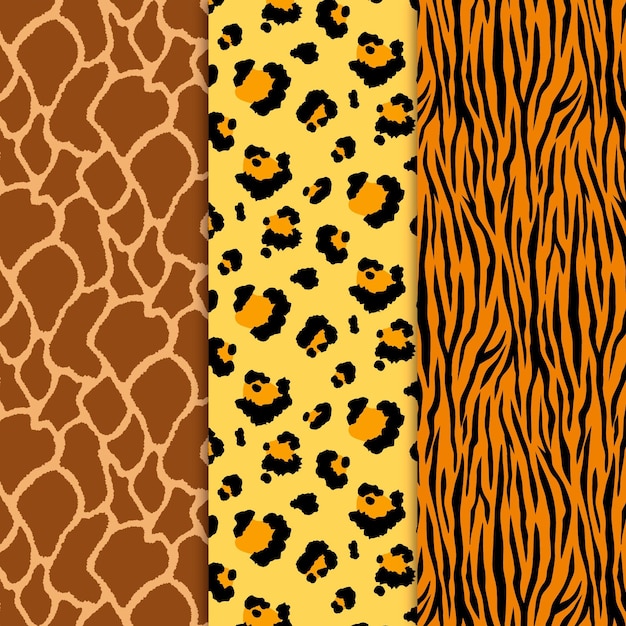 Free vector modern animal print pattern collection