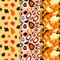 Free vector modern animal print pattern pack