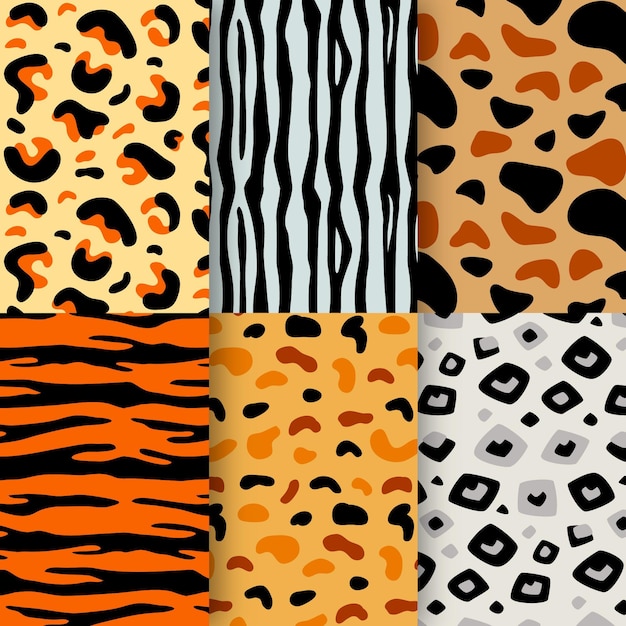 Modern animal print pattern set